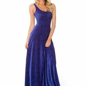 Black Milk RARE Blurple burned velvet Maxi Dress S